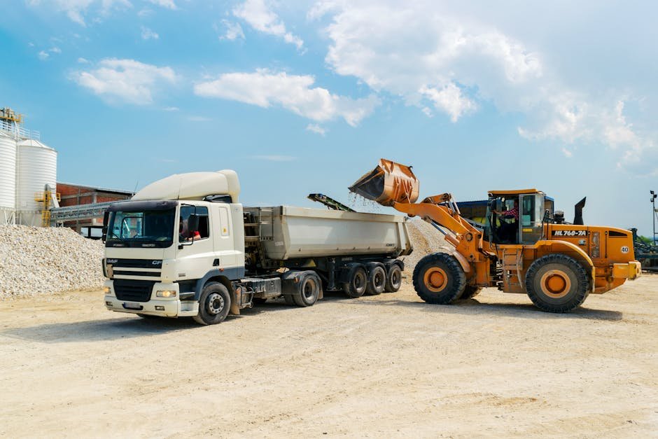 Different heavy machines working on a site, illustrating which equipment suits different tasks